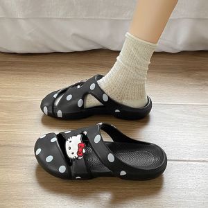 Free Shipping Cat-Themed Sandals For Women Featuring A Retro Style Comfortable For Outdoor Wear Perfect For The Beach And Designed As Casual Beach Shoes With Thick Soles And A Perforated Design
