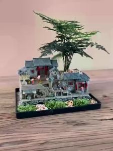[Yuanyi] 中式庭院微景观茶桌装饰摆件 苔藓微景观造景 老房子模型 农家小院花盆 Chinese Style Courtyard Micro Landscape Tea Table Decoration Ornaments