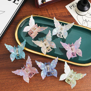 1Pc Retro Butterfly Hair Clips Back of The Head Hair Claws Sweet Coiled Hairpin Women Lady Girl Headwear Hair Styling Tools Pink