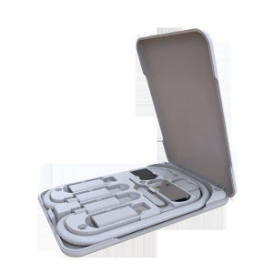 Kabel Data Multiple Adapter Converter Charger Micro USB Type C Lightning Connector Port PD 60W Fast Charging Sim Ejector Pin Removal Travel Kit MultiFunctional Square Storage Box Stand Holder TD6102