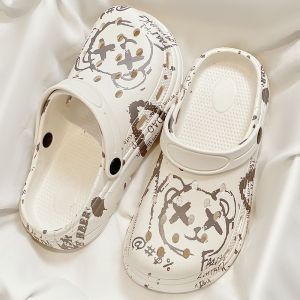 [Free Shipping] 2025 New High-Heeled Summer Clogs for Women Thick-Soled Cute Student Home Fashion Closed-Toe Sandals