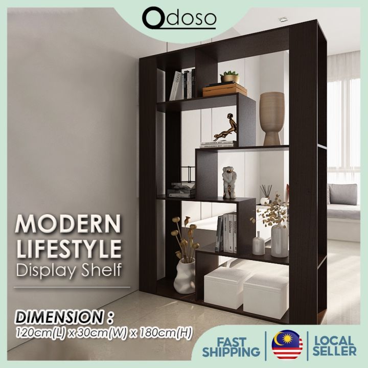 ODOSO HP050 Modern Display Shelf Bookcase Divider for Home Living Room ...