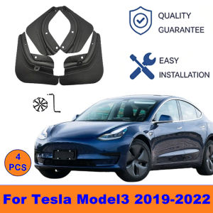 4Pcs Mud Flaps For Tesla Model3 2019-2022-Splash Guards Front&Rear Wheel Fender Mudguards Car Exterior Protection Parts
