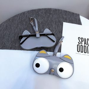 XINSU38 กระเป๋าใส่แว่นกันแดด กระเป๋าแว่นตาหนัง PU น่ารักน่ารักๆ แบบพกพาได้ กระเป๋าแว่นตาแว่นกันแดด แบบพกพาได้ กล่องป้องกันแว่นตา ถุงเก็บแว่นตา สำหรับผู้หญิง