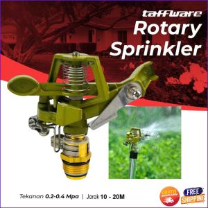 COD Taffware Rotate Sprinkler Spray Nozzle Air Irigasi Taman - PYK-10 / Alat Penyiram Tanaman / Alat Penyiram Taman / Kincir Tanaman / Kincir Taman / Alat Penyiram Tanaman Berputar / Penyiram Tanaman Bertekanan Tinggi / Penyiram Tanaman Jarak 20 Meter