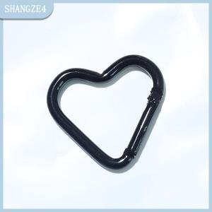 【SHANGZE4】 10pcs kim loại trái tim mùa xuân Clasp có thể mở ra tình yêu hình Carabiner Keychain clip móc chó chuỗi tự làm đồ trang sức khóa kết nối