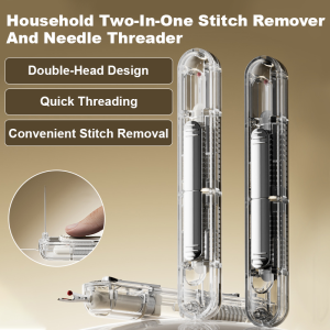 Light luxury style wire remover Wire Tail Practicality Safety Dualhead design Quick threading Convenient thread removal Durable Needle Threader for the Elderly