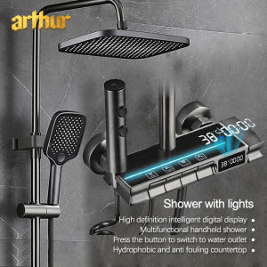 ARTHUR Digital display with light Shower Set For Bathroom High-end Shower set with faucet Set Celebrity Same Style Shower Set hot and cold shower set