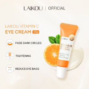 LAIKOU Vitamin C Brightening Eye Cream 15g Prevent Oxidation Reduce Skin Dullness Fade Dark Circles Eliminate Puffiness Reduce Eye Bags Tighten