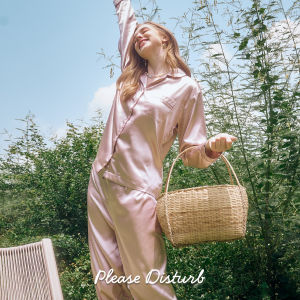 Please Disturb (Limited) ชุดนอน Grace แขนยาวขายาว Whisper Silk สี Champagne นุ่ม ลื่น เย็น ไม่บาดผิว