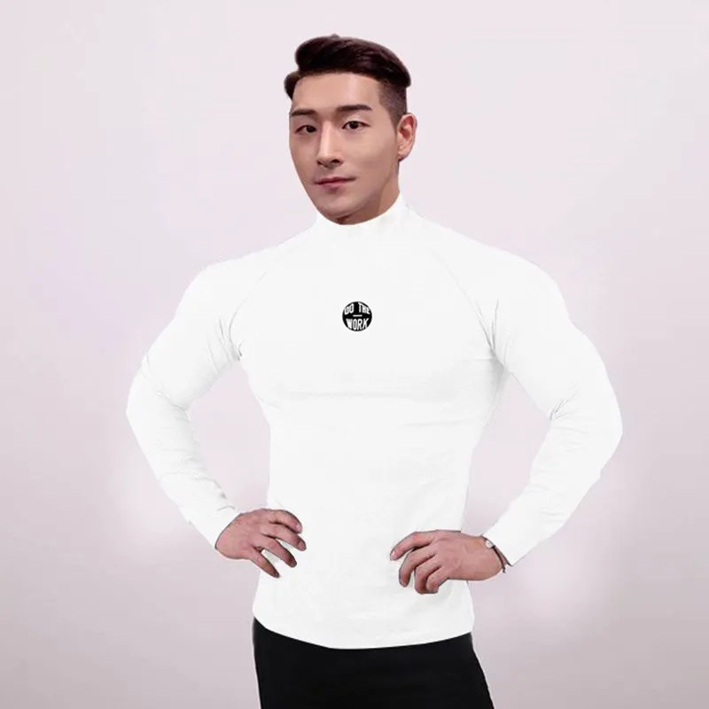 Muscleguys Compression Turtleneck Long Sleeve Shirt Men Fitness