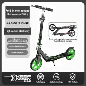 Scooter Collapsible adult/child scooter height adjustable with 8-inch wheels scooter portable two-wheeled scooter with dual brakes