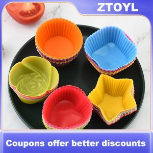 【ZTOYL】 7pcs lot Silicone Cake Cup Round Shaped Muffin Cupcake Baking Molds Home Kitchen Cooking Supplies Cake Decorating Tools