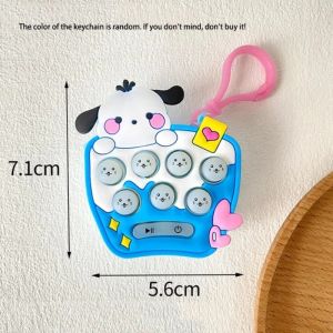Cute Kuromi Melody Pochacco Whack A Mole Game Decompression Toy Keychain with Sound Light Whacker Toy Game Machine for Kids Boys Girls