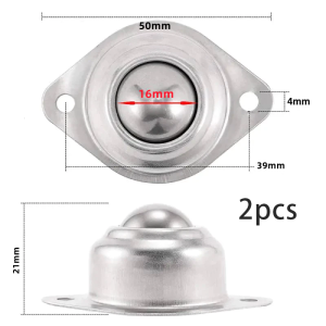 2Pcs Roller Ball Bearing Caster Ball Bull Wheel Screw Mounted Single Ball Roller Caster 0.5/1 inch