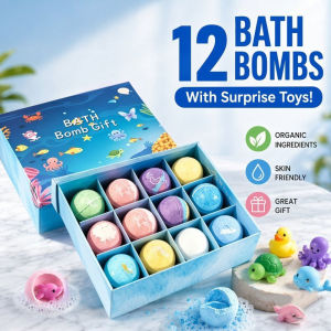Kids Bath Bombs Toy Inside Organic Gentle Skin Ocean Theme Gift Set Budak Mandian Fizzy