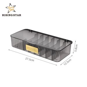 Rising Star 7 Grid Data Cable Storage Box Multifunctional Translucent Charger Cable Cord Organizer For Home Office Travel