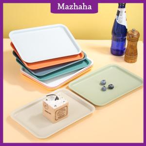 Mazhaha Rectangular Pallet Nordic Plastic Food Serving Tray Multiple Colors Storage Tray Household Kitchen Fruit Dessert Tray