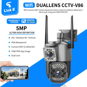 Linke V380 Pro V86 Wireless Dual lens outdoor waterproof 360 cctv with audio and speaker IP Security Cameras wifi cctv camera for house full color night vision surveillance camera