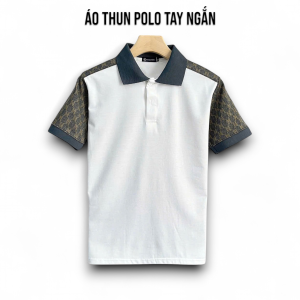 Áo Thun Cổ Bẻ Họa Tiết MM Tay Ngắn Vải Cotton Co Giãn 4 Chiều Form Regular Fit - TUTEE