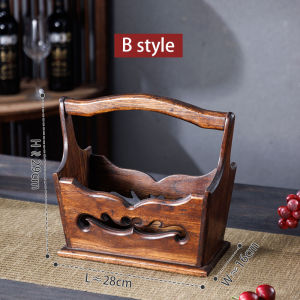 ตะกร้าดอกไม้สร้างสรรค์ไม้เนื้อแข็งตะกร้าผลไม้พระลมไม้แกะสลักงานฝีมือตะกร้าร้านอาหารครัวขวดเก็บปรุงรสเบียร์เครื่องดื่ม