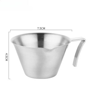 Espresso Measuring Cup with Scale Mark Stainless Silver Extraction Stirring Coffee Measuring Cup
