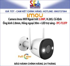 Camera Imou Wifi Ngoài trời 3.0MP H.265 Cố định Ống kính 2.8mm Hồng ngoại 30m + LED trợ sáng - IPC-F32FP