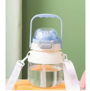 Botol Minum Anak Motif Bear MKYP Sedotan Tali Panjang 1000ml Botol Sekolah Olahraga Kantor Serbaguna 301