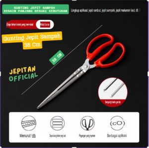 Gunting Jepit Sampah Bahan Stainless Alat Pembersih Sampah Jepit Kepiting Belut Tahan Lama