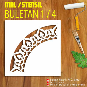 MAL STENSIL ORNAMEN BULATAN SEPEREMPAT