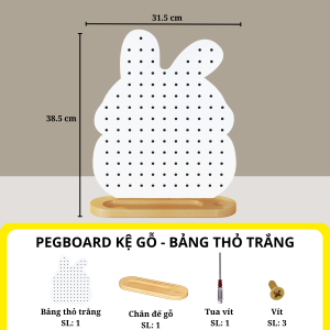 Bảng Lỗ Pegboard Trang Trí Góc Học Tập Dola Home HCM Kệ Gỗ Kim Loại Đa Năng Phù Hợp Không Khoan Tường