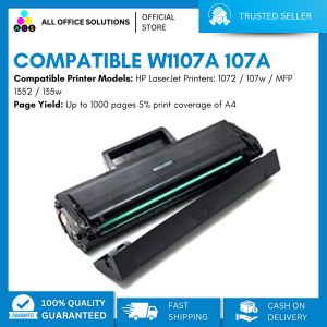 AOS 107A W1107A Compatible Black Toner Cartridge for HP 1072/107w/MFP 1352/135w/137nw Printers with Chip