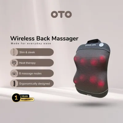 OTO Official Store OTO Spinal Spa SS-99 Massager Back Spinal Sleek Slim Quiet Wireless 8 Massage Nodes Soothing Heat Dual-Direction Rotation Vertebra Support