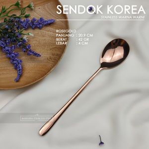 sus 304 Sendok makan sumpit korea warna warni stainless rainbow rosegold hitam emas