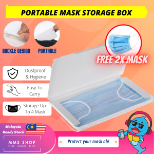 [Ready Stock In Malaysia] Face Mask Storage Box Organizer Masks Storage Box Foldable Storage Bag Disposable Face Organizer Storage Box Portable Dust-proof Case for Pollution Prevention Free Face Mask