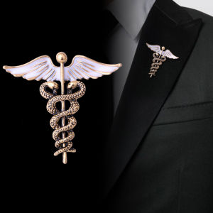 1Pc Retro Alloy Drip Oil Snake Shaped Animal Brooches Angel Wings Gold Silver Brooch Mens Versatile Suit Accessories