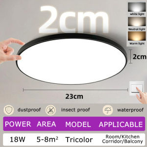 LED Ultra-Thin 2cm Ceiling Light White/Tricolor Waterproof Outdoor Lighting For Corridor bathroom LED Home Center Light