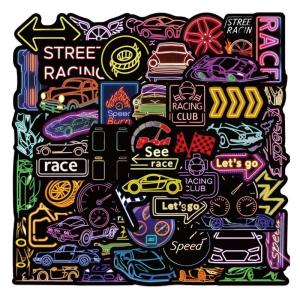 50 tờ đua Nhãn dán xe nhãn dán graffiti nhãn dán sổ lưu niệm Retro hành lý sticker hình dán trang trí
