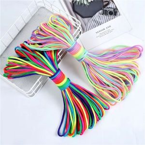 INSTALLSTORE64RE9 Multi-Strand Rainbow Paracord Rope Durable Flexible Survival Cord 5/10/31M Bracelet Making Outdoor Camping Activities