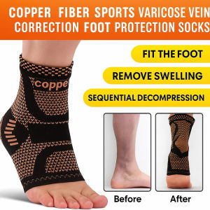 Copper Fiber Sports Varicose Vein Correction   Foot Protection Socks  Help Blood Circulation  Ankle Protect  Elastic Socks护脚踝