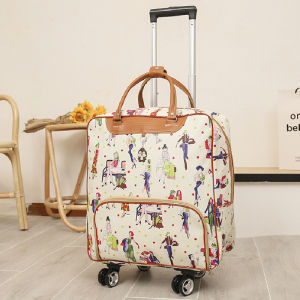 TRAVELCUL Luggage Travel Bag Waterproof Traveling Luggage PU Leather Trolley Traveling Bag 360° Spinner Wheels