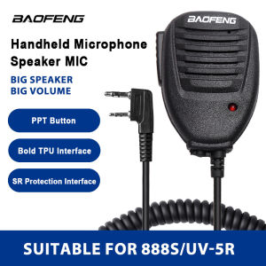 Baofeng Handheld Microphone Speaker MIC for UV-5R UV-B5 BF-888S UV-82 Portable CB radio walkie talkie (Black)