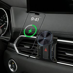 for Mazda Cx5 Phone Mount 2025 2026 Magnetic 15W Fast Wireless Charger for Mazda Cx5 2017-present