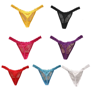 Phụ nữ Rhinstone đồ lót in họa tiết chữ ren hoa quần lót bikini G-string cạp trễ g chuỗi Quần lót dây tóm tắt đồ lót