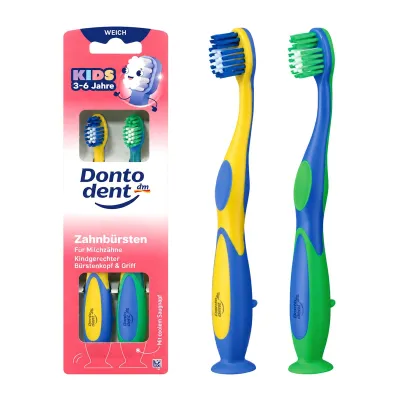 DONTODENT Kids Toothbrush Boy 3-6 Years - 2PCS