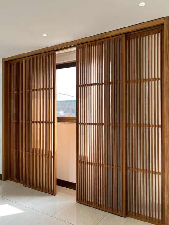 New Chinese sliding door sliding door partition living room bedroom