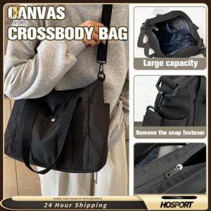 【HOSPORT】Womens Canvas Crossbody Tote Bag Large Capacity Shoulder Handbag Casual Crossbody Purse Work Handbags Everyday Hobo Bag