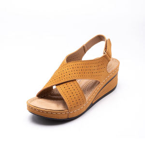 Women Wedge Sandals Ladies Summer Ankle Strap Peep Toe Beach Shoes㏇0702