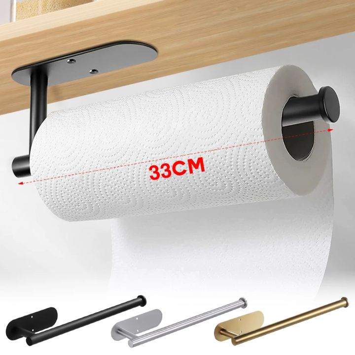 Kitchen Tissue Holder Hanging Towel Rack Paper Roll Holder Stainless ...