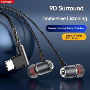 Newmsnr TYPE-C 9D Surround Sound Earphones No Delay Gaming Headset HD Clear Call Noise Reduction In Ear Headphones With Microphone Waterproof Sweatproof Authentic Original Earphone